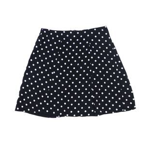 Vintage skirt mini skater black white polka dot 80s 90s grunge sz 28" waist